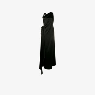 Osman Black sleeveless side slit dress