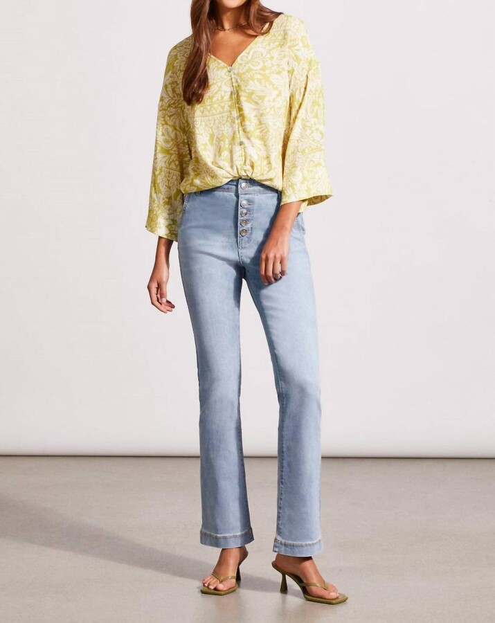 Brooke Shank Micro Flare Jeans In Beach Wash