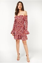 Thumbnail for your product : Little Mistress Ditsy Floral Shirred Mini Dress