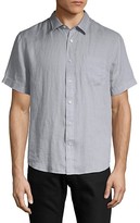Thumbnail for your product : Vince Short-Sleeve Linen Button-Down Shirt