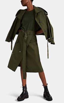 Derek Lam Women's Cotton Poplin Belted Wrap Skirt - Green