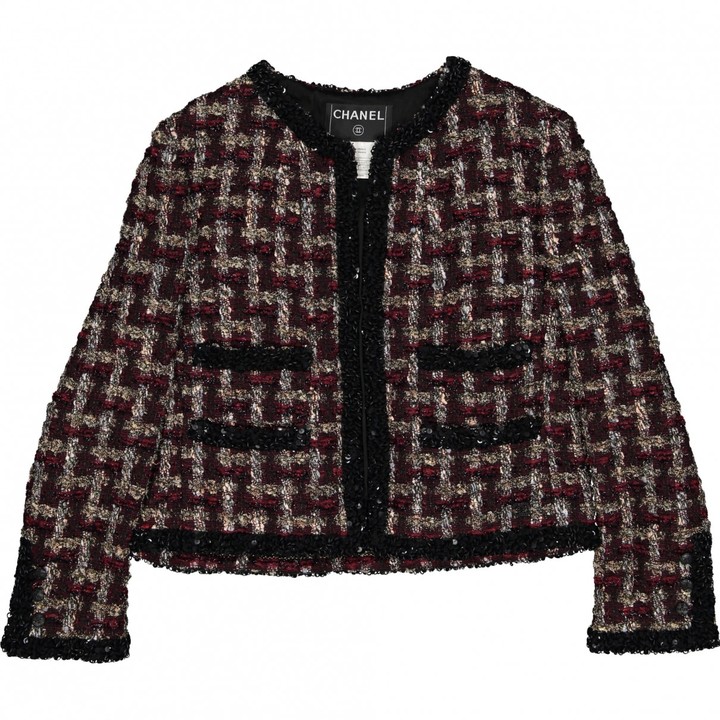 Chanel Burgundy Tweed Jackets