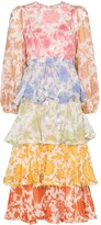 Thumbnail for your product : Zimmermann Postcard floral-print tiered dress