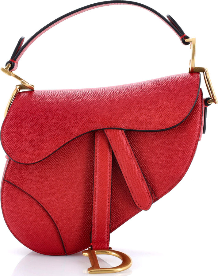 Christian Dior Saddle Handbag Leather Mini