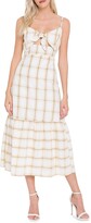 Thumbnail for your product : ENGLISH FACTORY Check-Print Front-Tie Maxi Dress