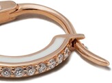 Thumbnail for your product : Raphaele Canot 18kt rose gold Skinny Deco diamond and enamel mini hoops