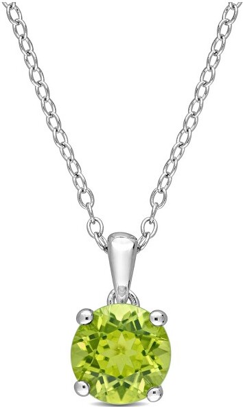 Everly Jewelry EVERLYJEWELRY|SterlingSilver11/2CTTGWPeridotFashionPendantWithChain18-inch