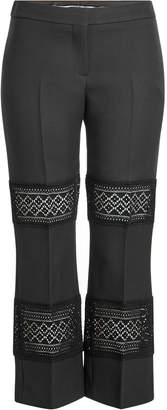 Alexander McQueen Wool and Silk Pants with Lace Panels