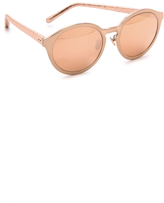 Linda Farrow Luxe Mirrored Snakeskin Sunglasses