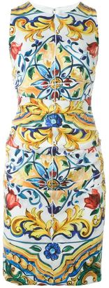 Dolce & Gabbana Majolica print fitted dress