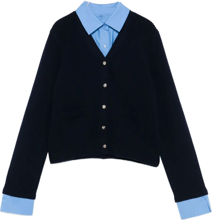 Maje Patch-Pockets Button-Up Cardigan