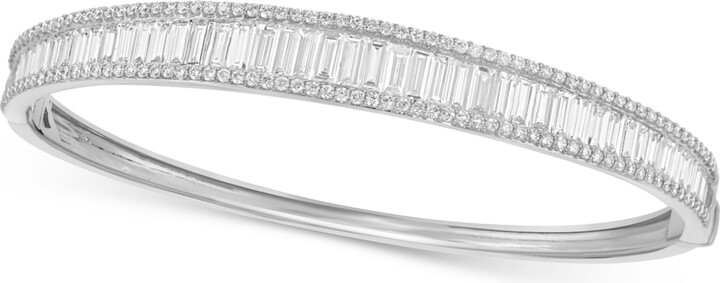 Effy Lab Grown Diamond Baguette & Round Bangle Bracelet (4-1/2 ct. t.w.) in 14k White or Yellow Gold