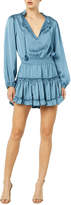Thumbnail for your product : MISA Lorena Smocked-Waist Long-Sleeve Tiered Mini Dress