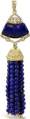 Bellus Domina - Sterling Silver Gold plated Lapis Lazuli Tassel Necklace