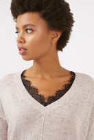 Thumbnail for your product : Topshop Longline nep lace v-neck knitted jumper