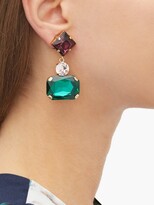 Thumbnail for your product : Erdem Multi-stone Drop Clip Earrings - Green