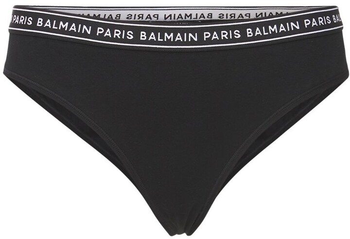 Balmain Logo Cotton Jersey Briefs - ShopStyle Panties