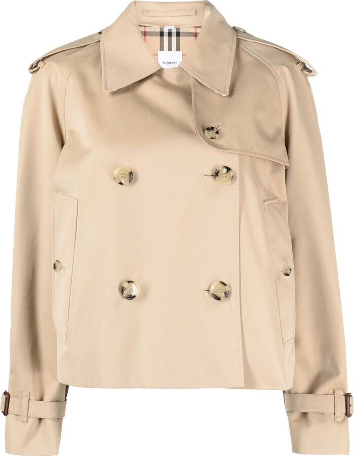 Burberry Neutral Haltye Short Trench Coat