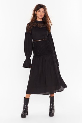 in lace of emergency midi dress