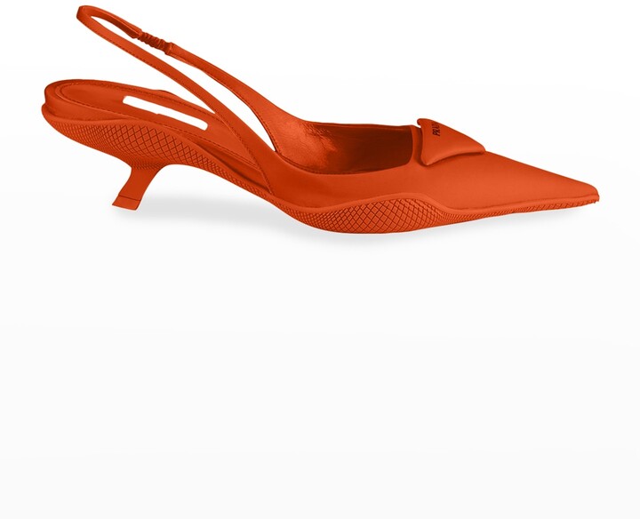 orange slingback pumps