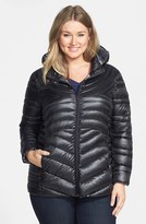Thumbnail for your product : Bernardo Hooded Iridescent Down Jacket (Plus Size)