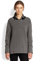 Thumbnail for your product : Current/Elliott The Stadium Side-Zip Oversized Cotton Sweatshirt