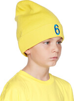 Thumbnail for your product : MM6 MAISON MARGIELA Kids Yellow '6' Beanie