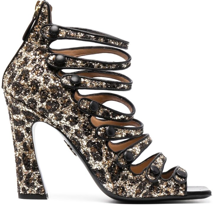 DSQUARED2 Glitter-Embellished Leopard-Print Sandals - ShopStyle
