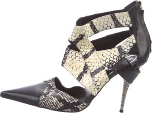 Etro Leather Pumps Black & Neutrals Animal Print Pointed-Toes Crossover Straps & Concealed Zip Closure at Ankles Unfortunately, due to restrictions, this item may not be eligible for shipping in all areas.