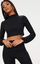 Thumbnail for your product : PrettyLittleThing Camel Rib Knit Wide Leg Co Ord Set