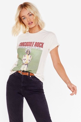 BEIGE Nasty GalNasty Gal Womens Crocodile Rock Elton John Graphic Band Tee L, BEIGE Nasty GalNasty Gal Womens Crocodile Rock Elton John Graphic Band Tee L,