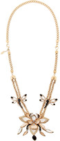 Thumbnail for your product : Roberto Cavalli Lotus Flower gold-plated, enamel and Swarovski crystal necklace