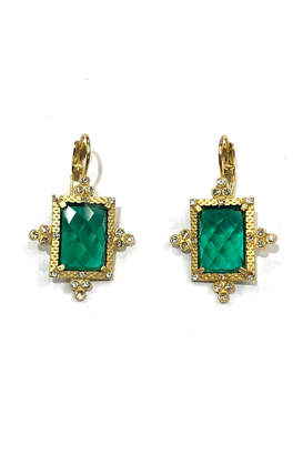 Artdeco Beje Emerald Art-Deco Earrings