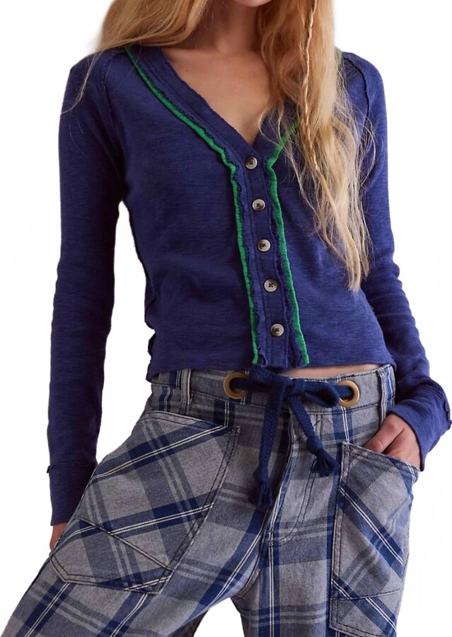 Free People Tipton Cardigan In Blue