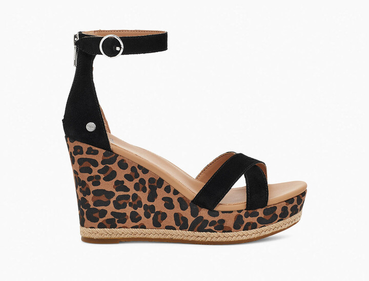 leopard print wedges uk