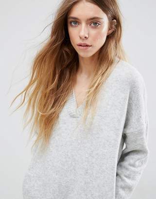 ASOS Jumper With V Neck In Wool Mix