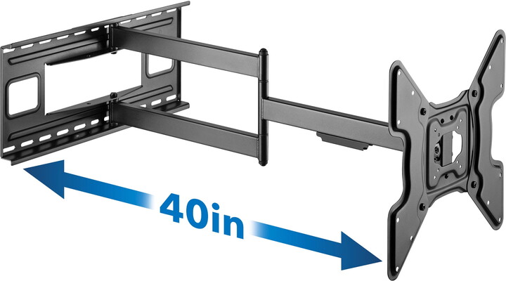Mount-It! Full Motion TV Wall Mount with Extra Long 40" Extension, Fits 32" to 70" Tv's, Capacity 110 lbs., Heavy Duty, Lifetime Warranty