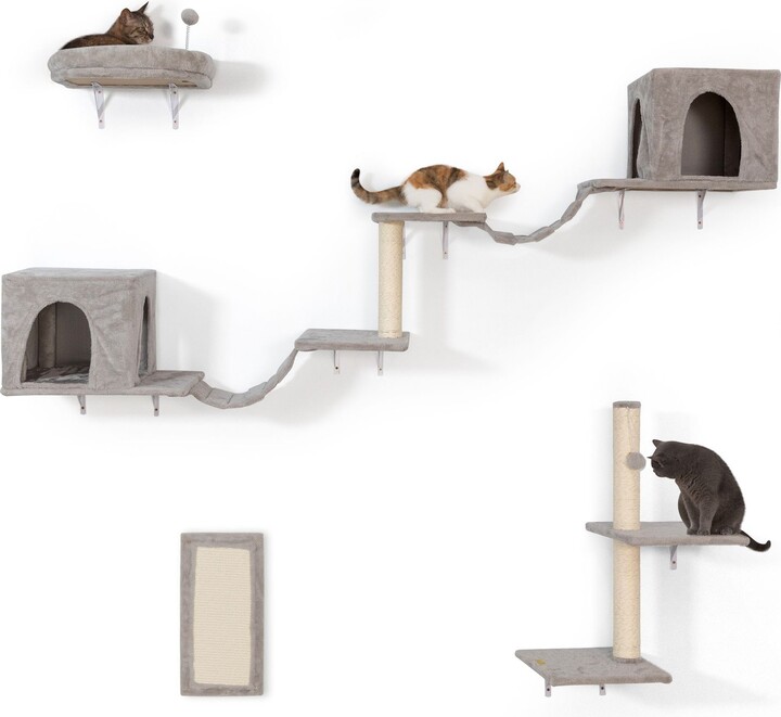 coziwow Wall Mounted Cat Shelves, Grey, Large
