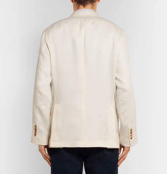 Brunello Cucinelli White Linen Suit Jacket - Men - White