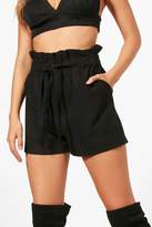 Thumbnail for your product : boohoo Freya Paper Bag Waist Tailored Shorts