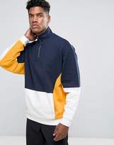 Thumbnail for your product : ASOS Oversized Half Zip Cut & Sew Sweatshirt