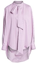 Thumbnail for your product : Balenciaga Swing Tieneck High-Low Pinstripe Shirt