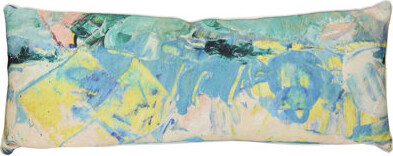 StyleCraft Home Tamara Day for StyleCraft Pastel Tide Abstract Lumbar Pillow - Multicolor - 36" x 14"