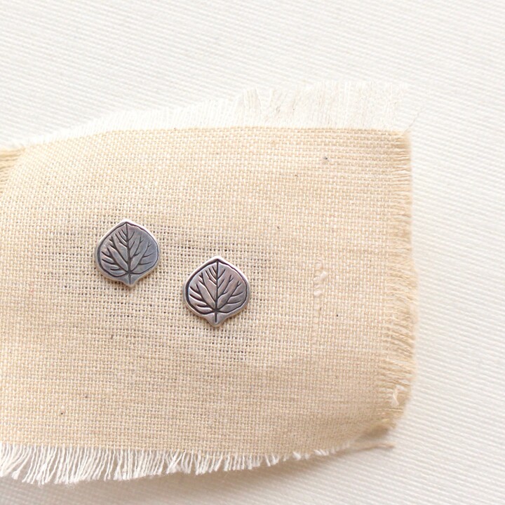 Etsy Aspen Leaf Silver Post Earrings Sterling Silver Colorado Stud Inspired Lightweight