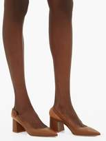 Thumbnail for your product : Gianvito Rossi Agata Point-toe Leather Slingback Pumps - Tan