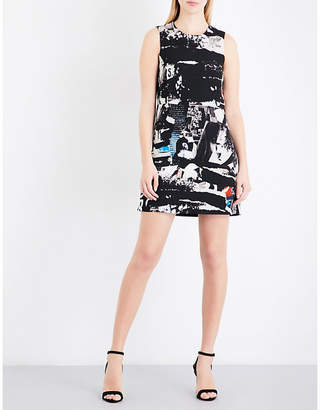 Versace Versus Abstract-print sleeveless crepe mini dress