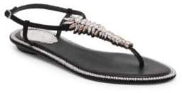 Rene Caovilla Women's Embellished T-Strap Flat Sandals