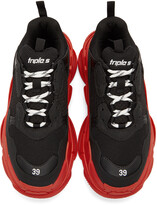Thumbnail for your product : Balenciaga Black & Red Triple S Sneakers