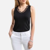 Thumbnail for your product : Anne Weyburn Cotton Vest Top With V-neck