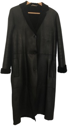 Calvin Klein Black Leather Coat for Women